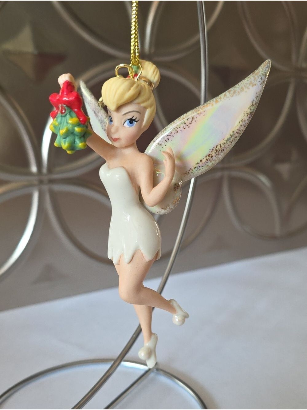 NIB Lenox Disney 100 Tinker Bell Mistletoe Porcelain Christmas Ornament 2023